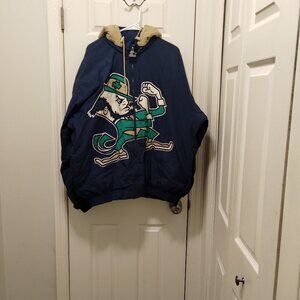 Men vintage Starter Notre Dame Fighting Irish Bomber Jacket XL.